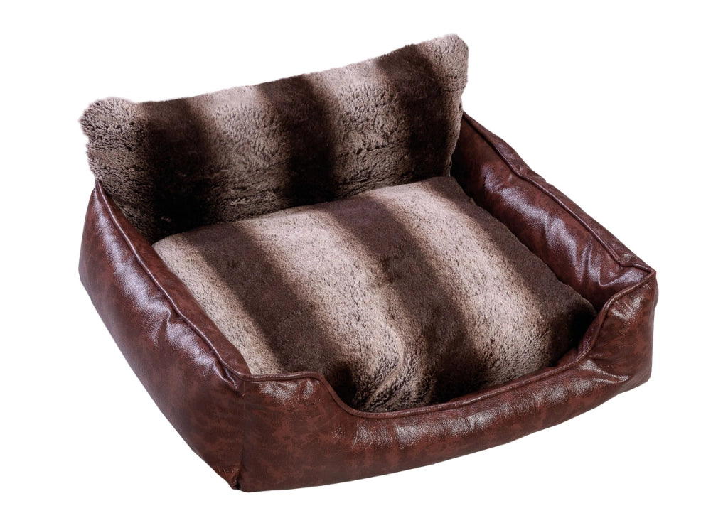 Cuccia Divanetto Cane Gatto Cuscino Morbido Peluches Effetto Cuoio Animali Elegance