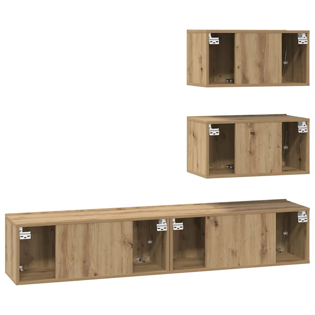 Set mobile TV 4 pcs Rovere Artigianale Legno ingegnerizzato 3393395