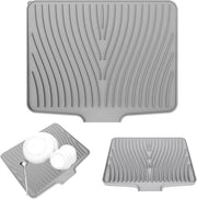 Mat di silicona per cucina - 1 pezzo - grigio - 40 x 33 x 1,5 cm