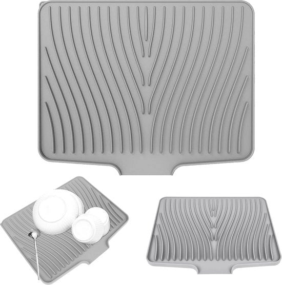 Mat di silicona per cucina - 1 pezzo - grigio - 40 x 33 x 1,5 cm