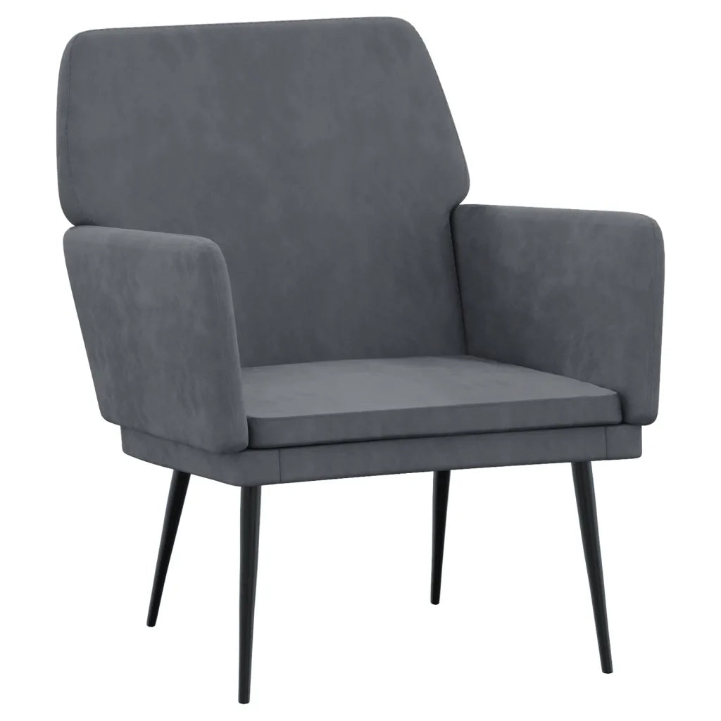 Poltrona | Sedia Relax Grigio Scuro 62x79x79 cm Velluto