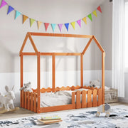 Giroletto Casetta Bambini-Struttura Letto Bambini Marrone Cera 70x140 cm Massello Pino 173688