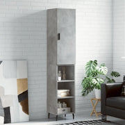 Credenza-Buffet-Armadio da cucina Grigio Cemento 34,5x34x180 cm in Legno Multistrato 730919