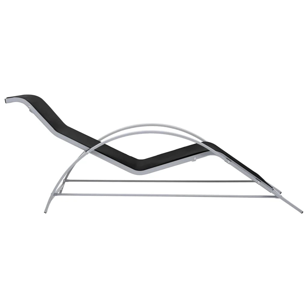 Set di 2 lettini prendisole sedie a sdraio lettini prendisole aiuole da giardino mobili da giardino con tavolo in alluminio nero 02_0012074