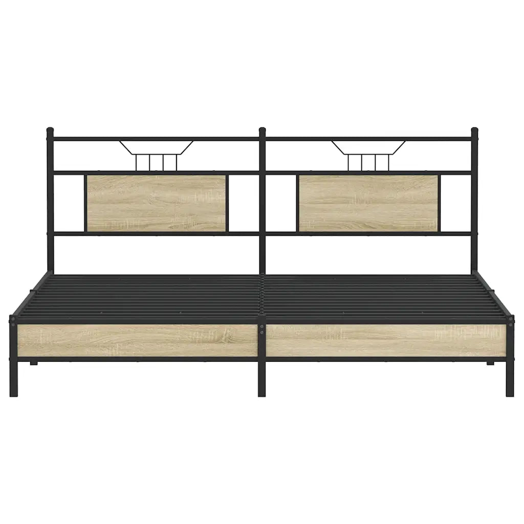 Letto matrimoniale | Letto per adulti | Giroletto senza Materasso Rovere Sonoma 183x203cm in Truciolato