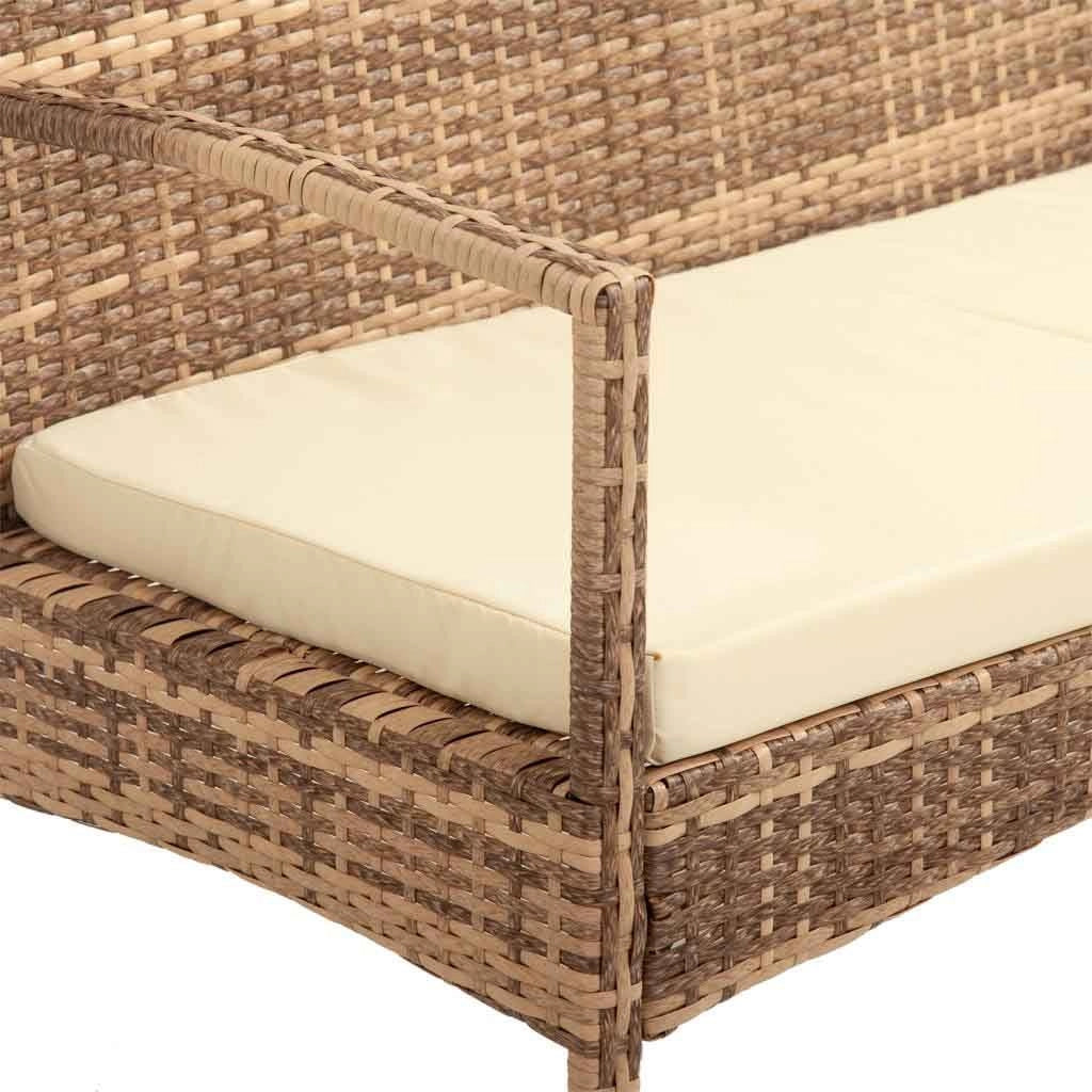 Panchina in rattan grigio 110x55x85