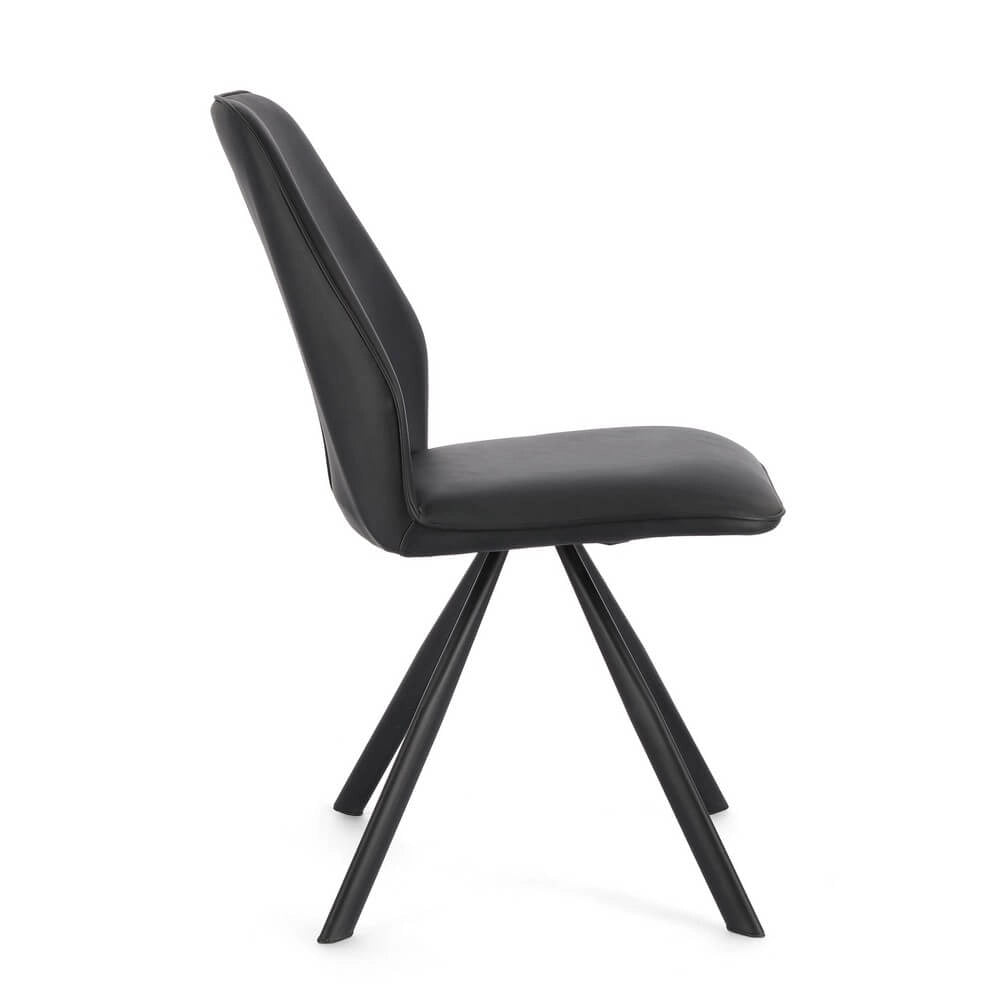 Set di 4 Sedie Imbottite in Similpelle con Gambe in Acciaio - LEO