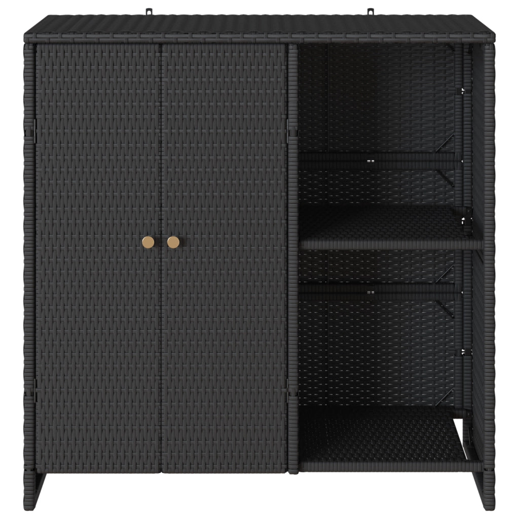 Armadio da Stoccaggio Nero 100x36x102 cm Rattan