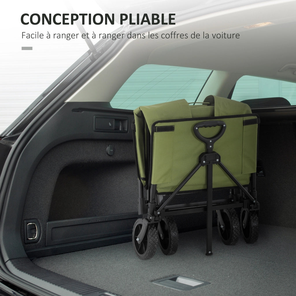 Carrello da giardino pieghevole ¨C Zephmum ¨C Nero 90x50x60 cm