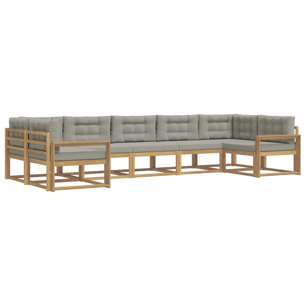 Set di divani da esterno 7 pcs Bianco e Grigio Chiaro 3386975