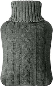 Kruik per acqua calda con copertura intrecciata, 2 litri, per acqua calda e fredda, riscaldamento a mano e piede, allevamento del dolore muscolare, ottimo regalo, sicuro e duraturo