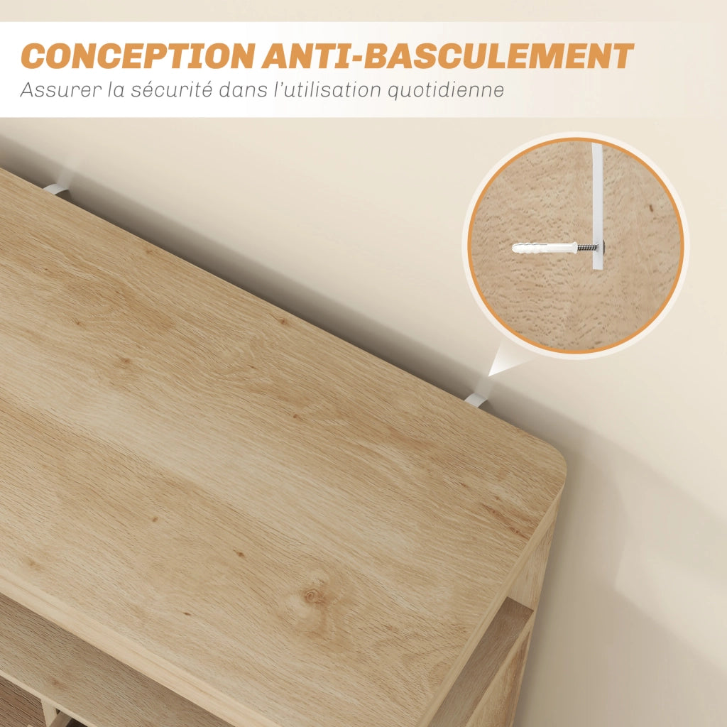Credenza ¨C zephmum ¨C Legno naturale, 60x30x81 cm
