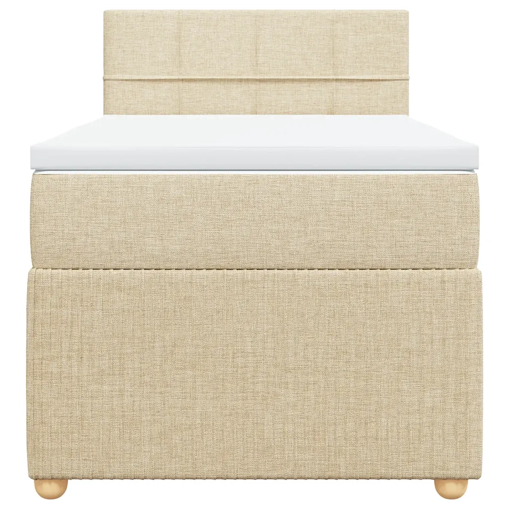 Giroletto a Molle con Materasso Crema 90x190 cm in Tessuto 3289616