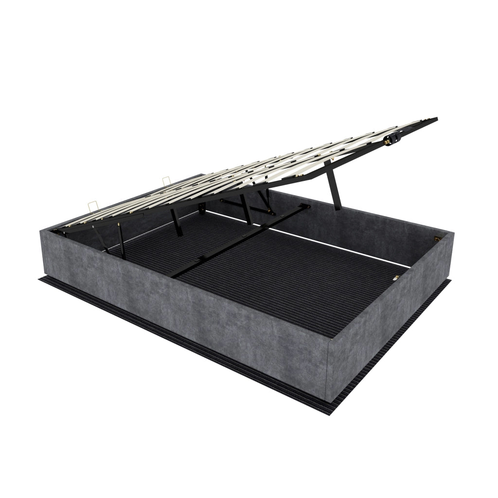 letto tela e metallo grigio 140 x 200 cm