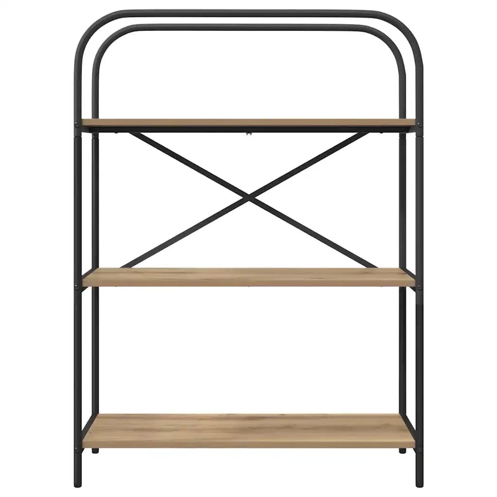 Libreria-Scaffale per Libri-Mobile di Stoccaggio Rovere artigianale 80 x 30 x 109 cm Legno multistrato 443716