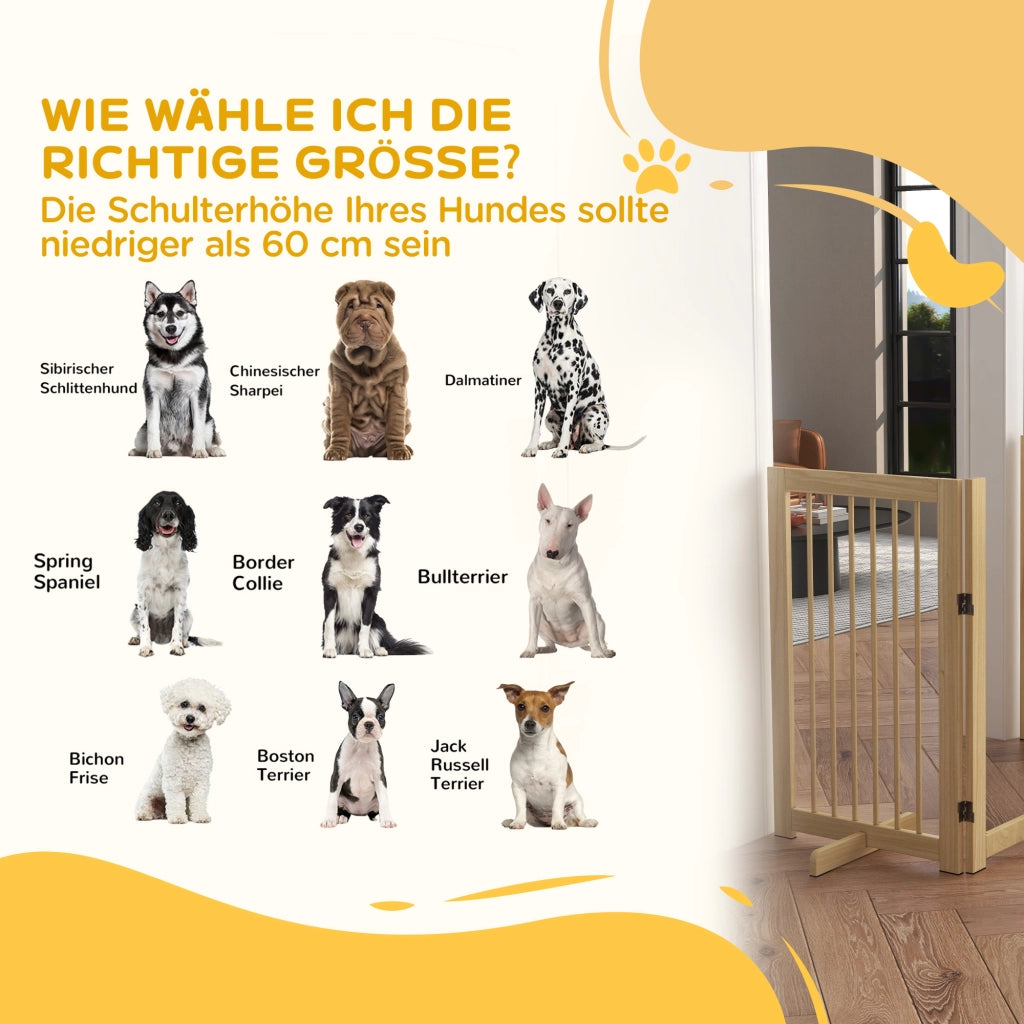 Cancello per cani pieghevole in legno ¨C zephmum ¨C 220x36x91cm