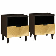 vidaXL Comodino con cassetto 2 pcs Nero e Oro 40 x 33 x 46 cm