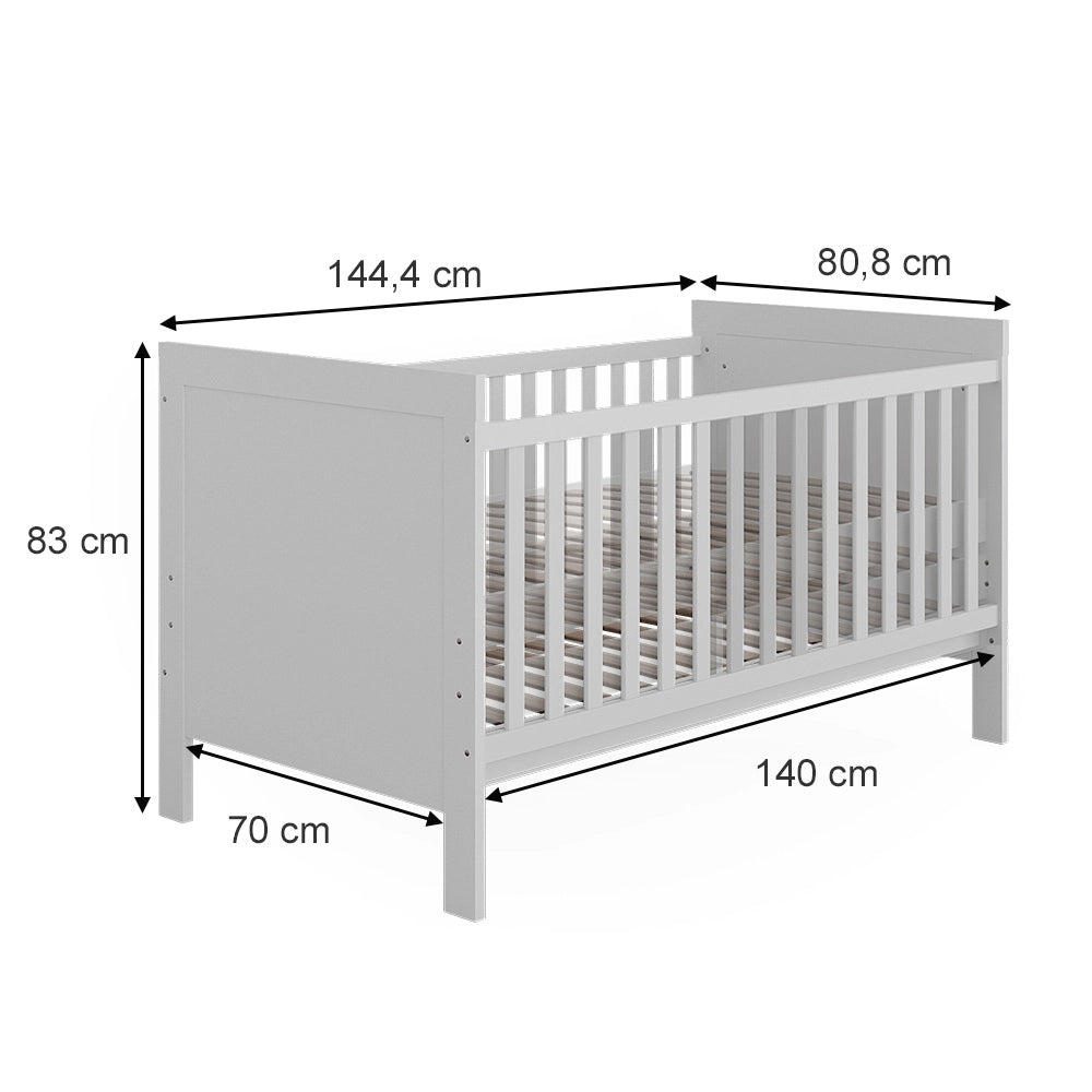 Vitalispa Culla Bianco 144.4 x 83 cm con materasso