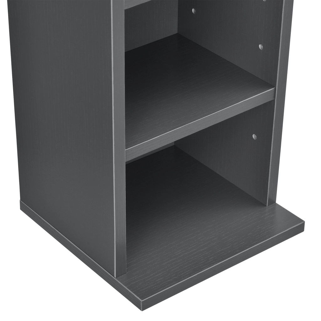 Scaffale a Colonna Tynset con 12 Scomparti per CD DVD 175x20x20 cm Grigio Scuro [en.casa]
