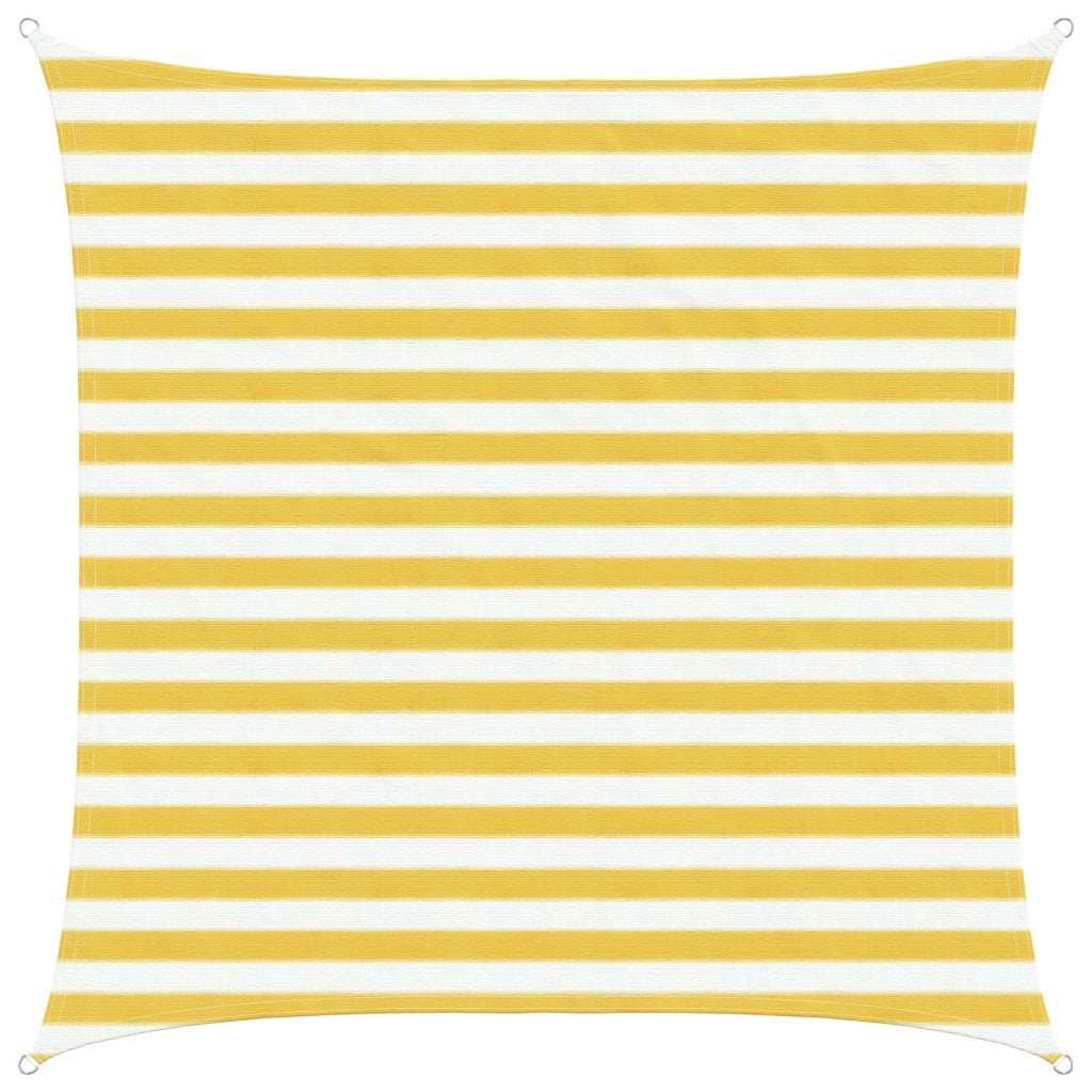 Telo Ombra-Vela Ombreggiante-Parasole a Vela Giallo e Bianco 2 x 2 m HDPE