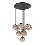 Lampadario Contemporaneo Ariscani 1 Acciaio Nero Rame 10 Luci E27 Ip20