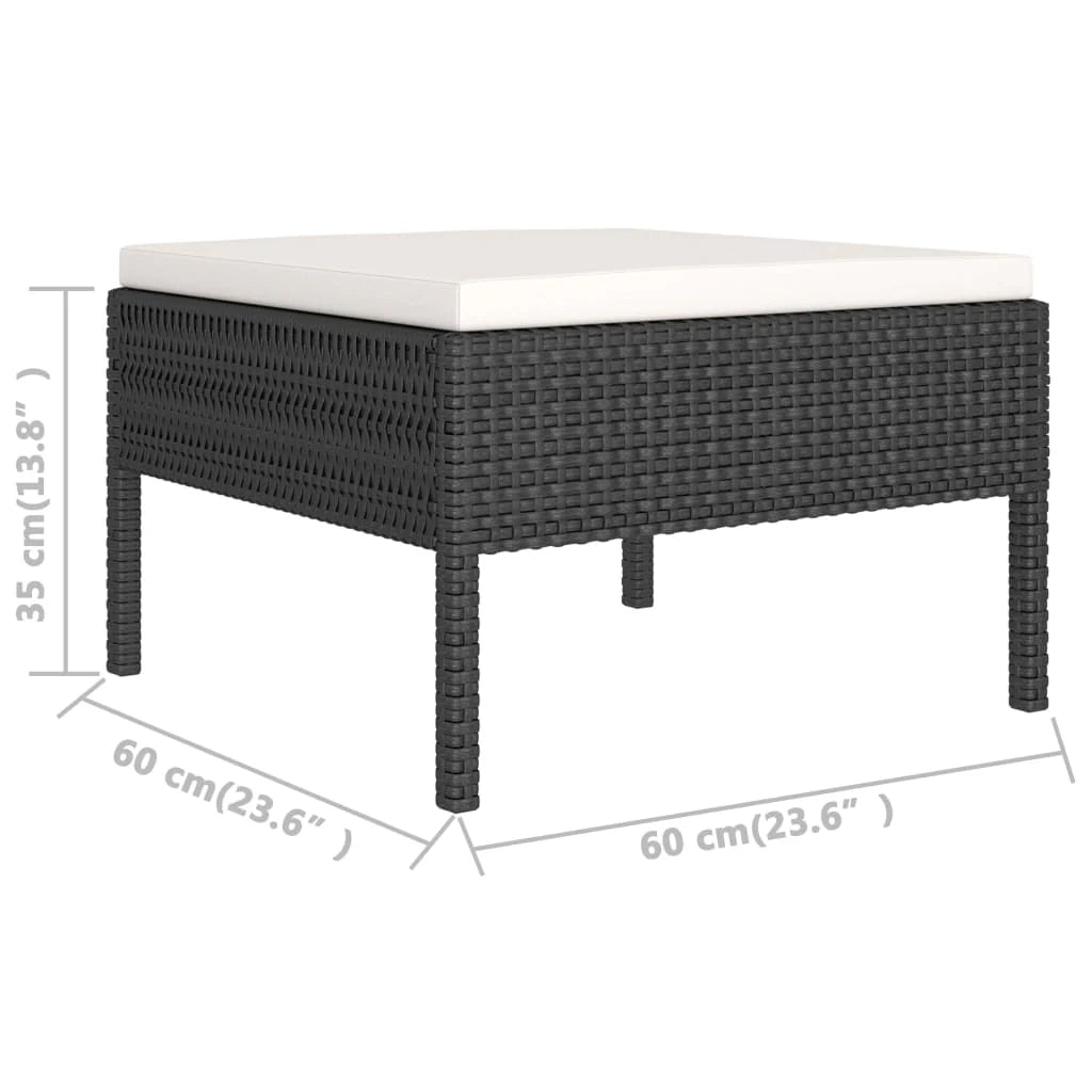 Set di mobili da giardino mobili da esterno set da 2 pezzi con cuscini resina intrecciata nera 02_0015906