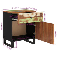 Comodino 50x33x60cm Legno Massello Recupero e Legno Multistrato cod mxl 30279
