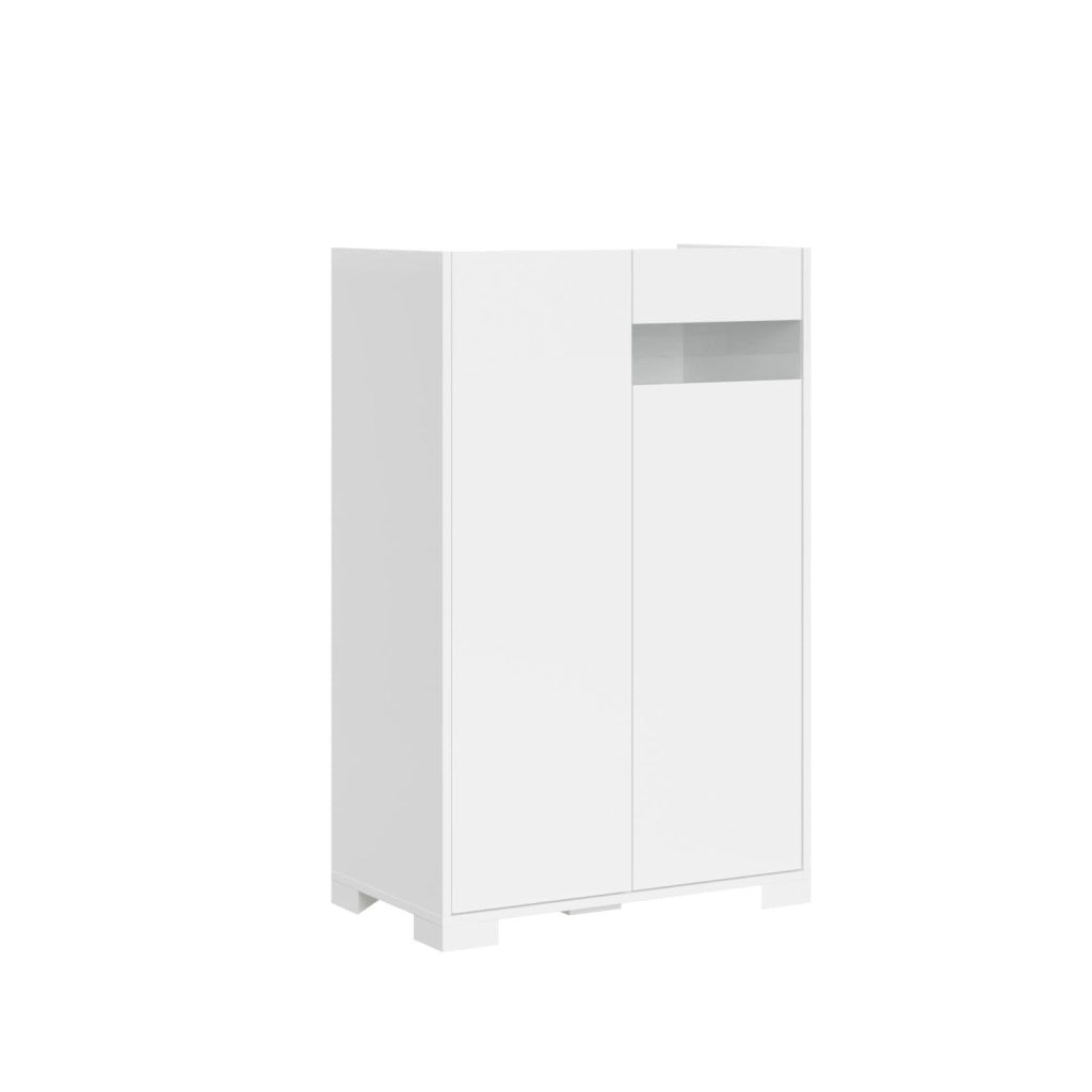 Credenza alta 2 ante 70x35x110 cm bianco lucido - RIFLESSO