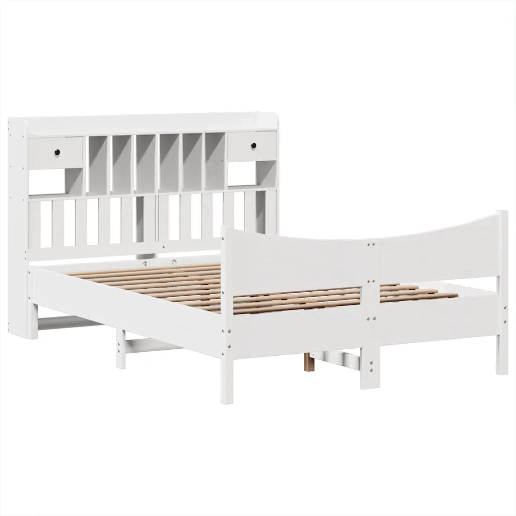 vidaXL Giroletto senza Materasso Bianco 150x200 cm Legno Massello Pino