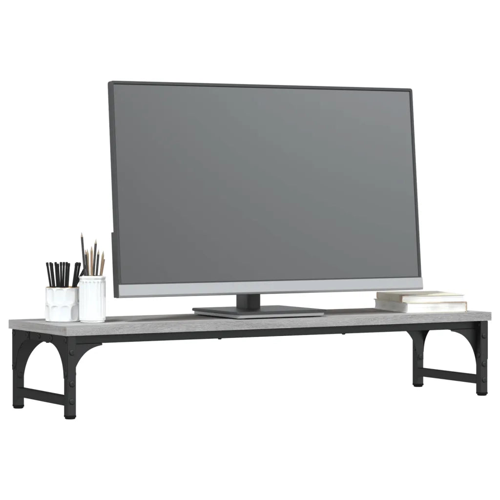 Supporto Monitor Grigio Sonoma 85x23x15,5 cm Legno Multistrato 834008