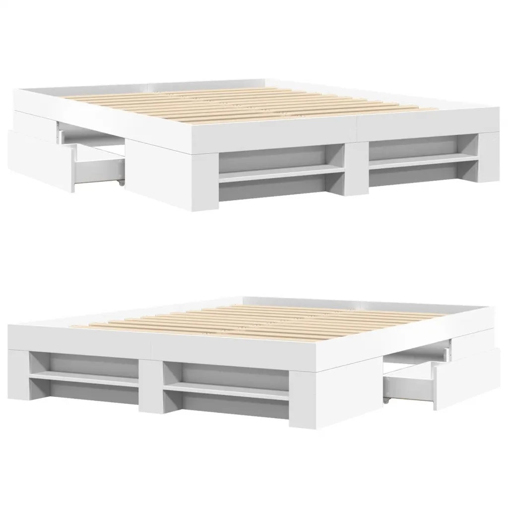 Giroletto senza Materasso Bianco 160x200cm in Legno Multistrato