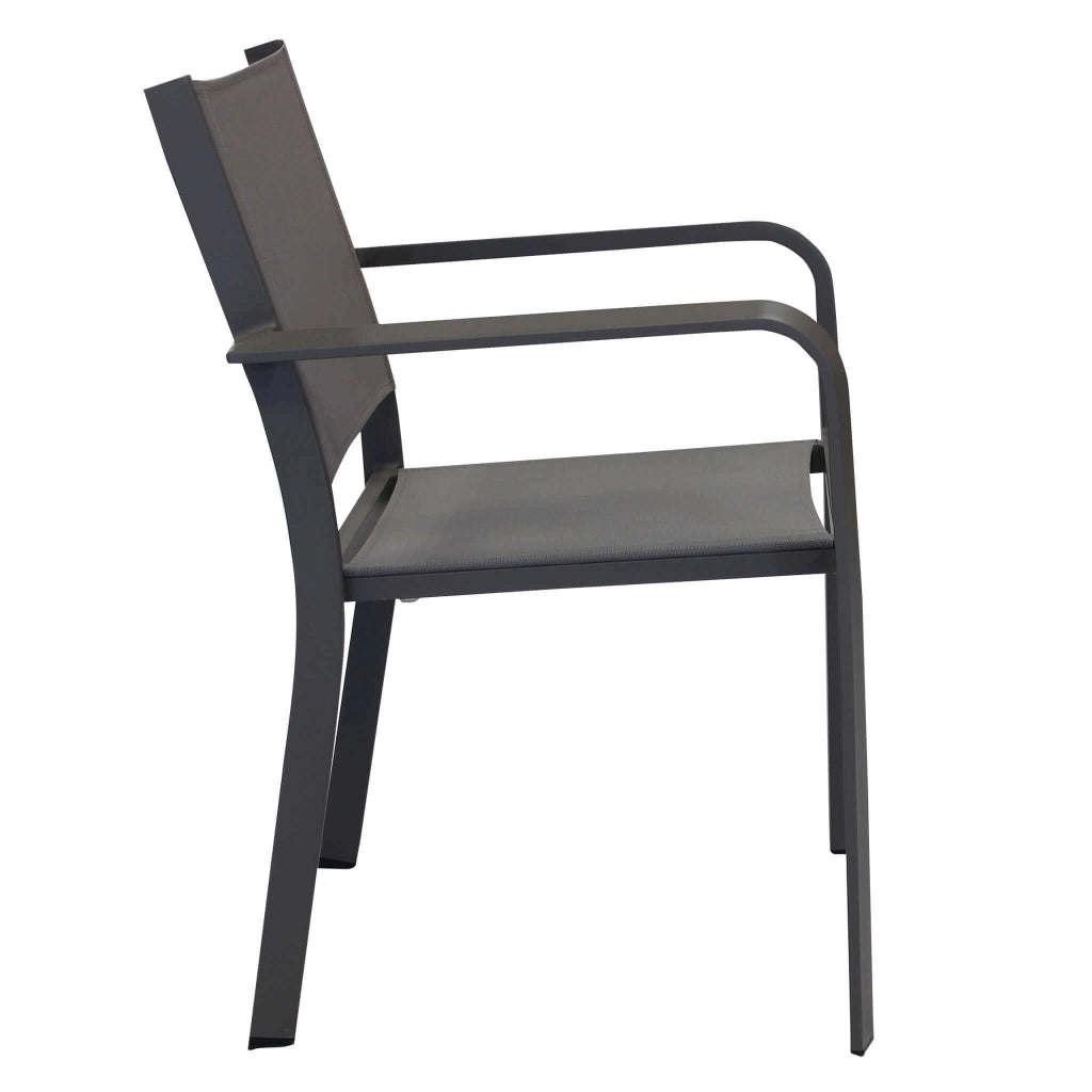 Poltrona da Giardino Impilabile in Alluminio Textilene cm 56x61x84 - WARD