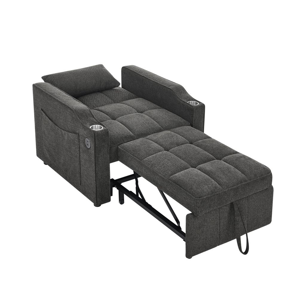Divano Letto 3 in 1 con USB ¨C Xylo ¨C Grigio, Trasformabile