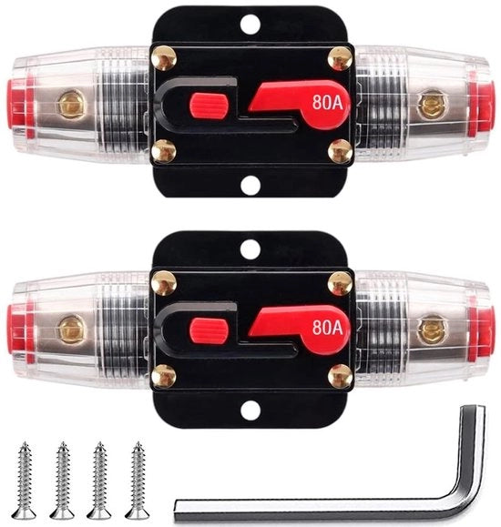 Interutente - Interruttore Inline - 80A Fusibile di Risorriso - Per auto e barca - Sicura e affidabile - Ideale per sistemi elettrici - Facile da installare