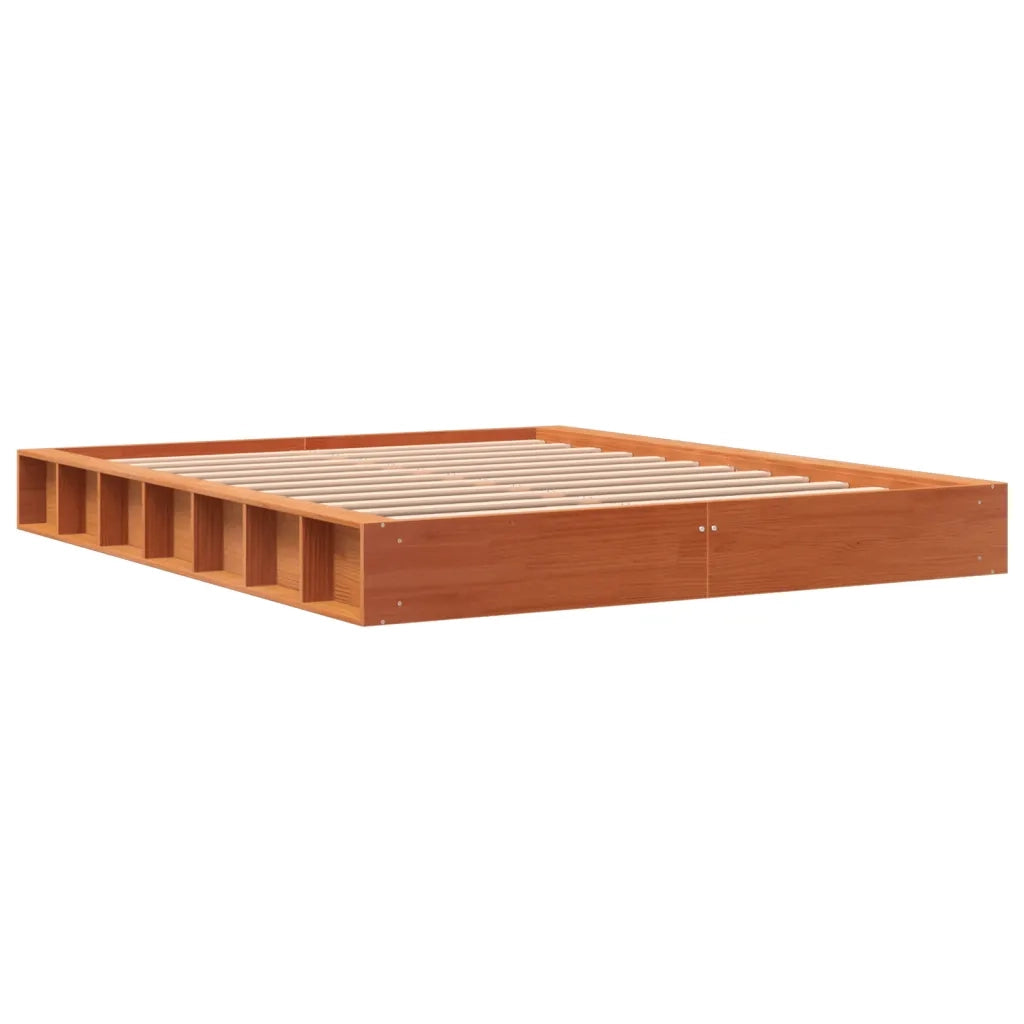 Letto senza Materasso Marrone Cera 150x200 cm in Legno di Pino 844427