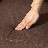 Poltrona Reclinabile con Poggiapiedi in Tessuto Effetto Lino Marrone