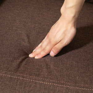 Poltrona Reclinabile con Poggiapiedi in Tessuto Effetto Lino Marrone