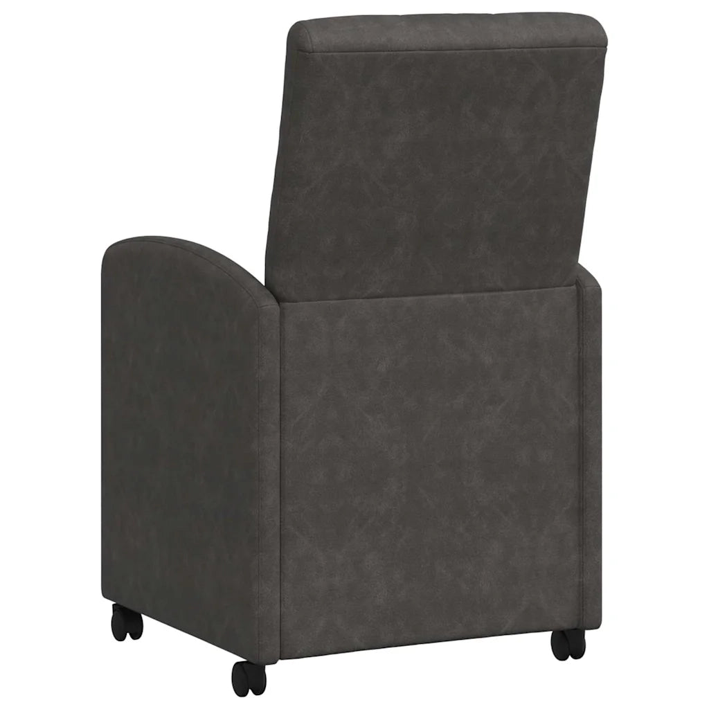 Sedie da Pranzo con Ruote con ruote 2 pcs Nero 58 x 67 x 97 cm