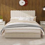 Letto Contenitore Imbottito 140x200 ¨C Xylo ¨C Beige, Testiera, Meccanismo Idraulico