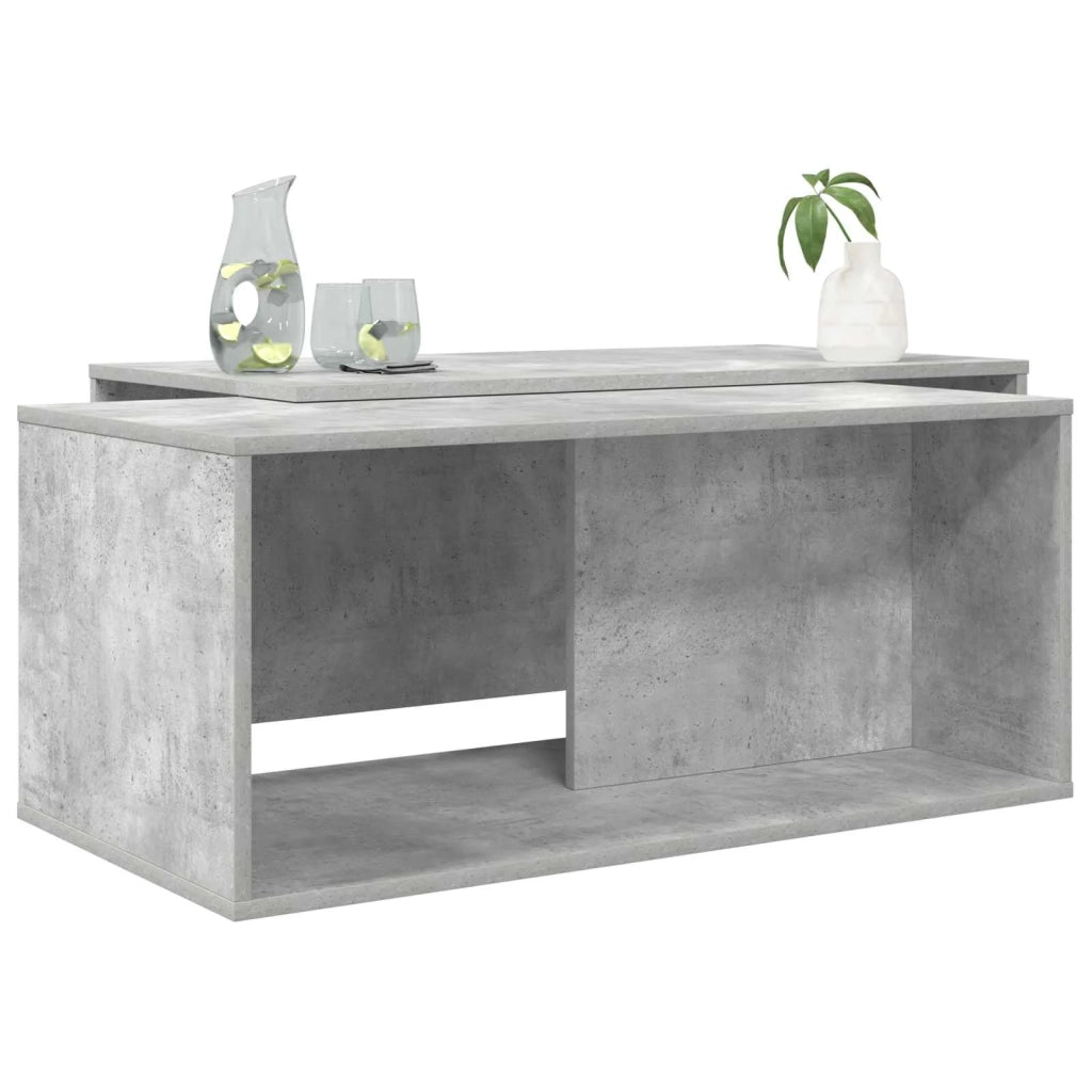 Set di Tavolini da Caffè 2 pcs Grigio cemento Legno multistrato 8000263