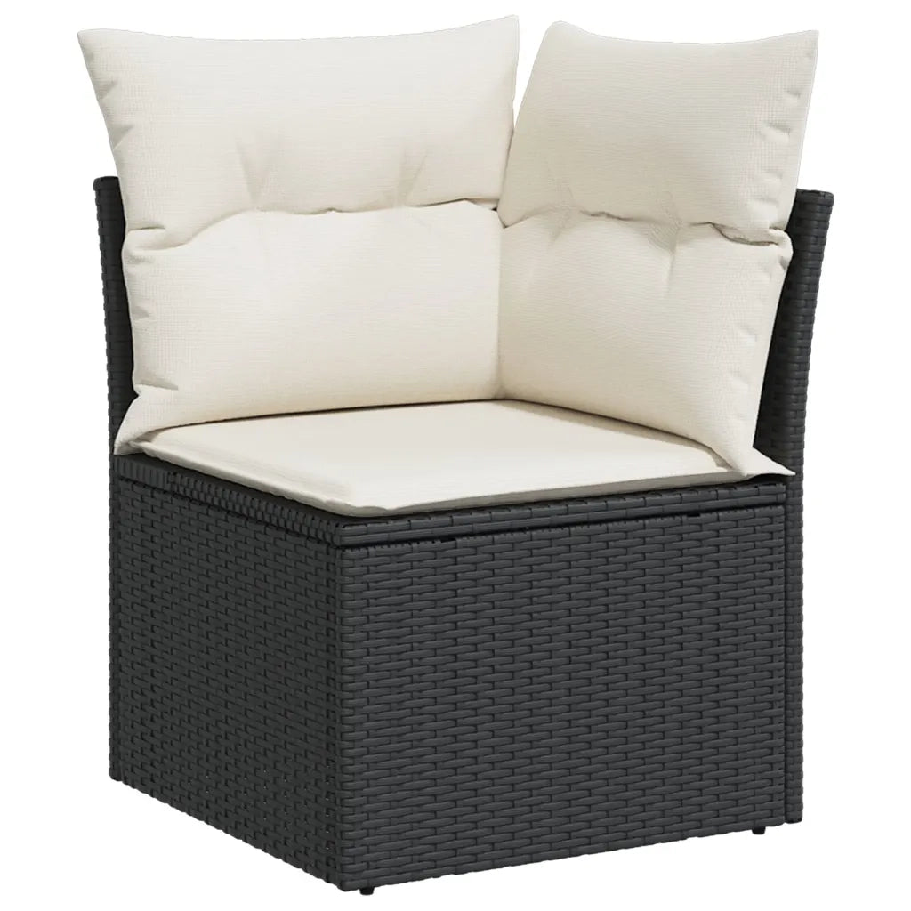 Set Divani da Giardino con Cuscini 7pz Nero Polyrattan 3226021
