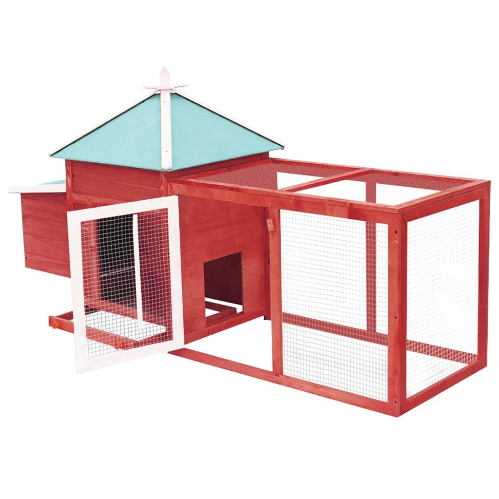 Pollaio con nido 193 x 68 x 104 cm legno massello di abete rosso 02_0001675