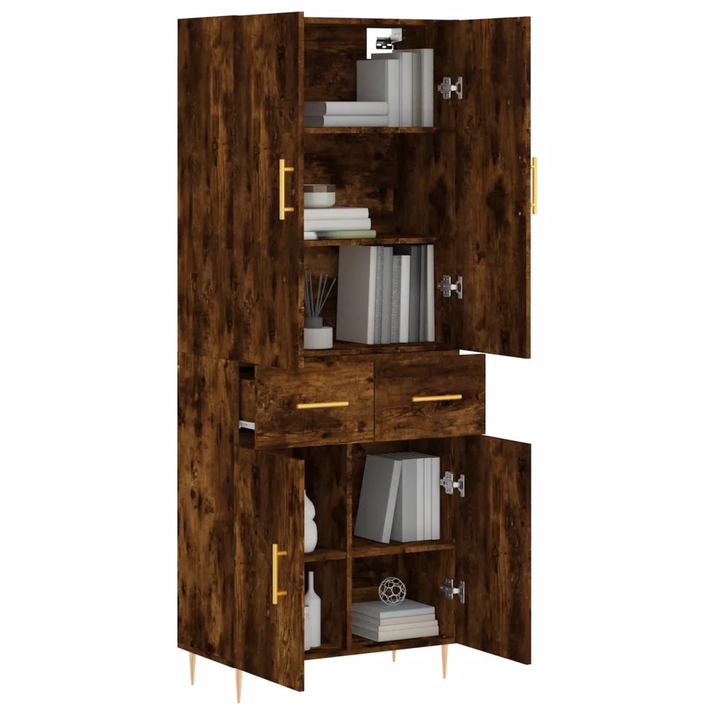 vidaXL Credenza Rovere Fumo  69,5x34x180 cm in Legno Multistrato
