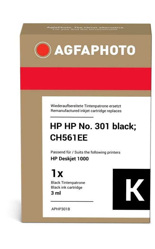 ORIGINAL Agfa Photo Cartuccia d'inchiostro nero APHP301B ~190 Seiten