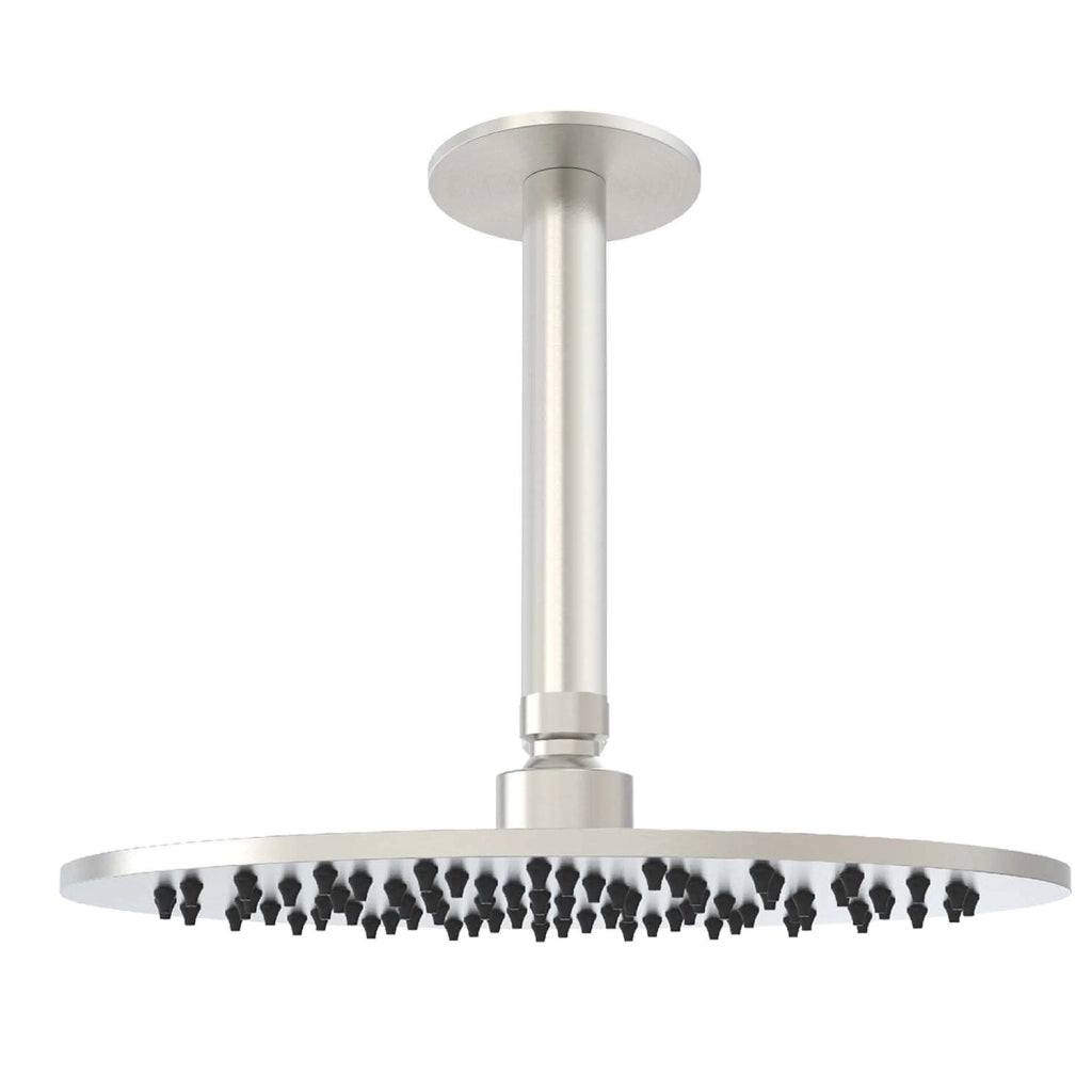 SINED Kit Braccio e Soffione Inox Satinato Da 25cm per Soffitto in Acciaio 316L Resistente alla Corrosione Installazione Interna ed Esterna Modello Levante