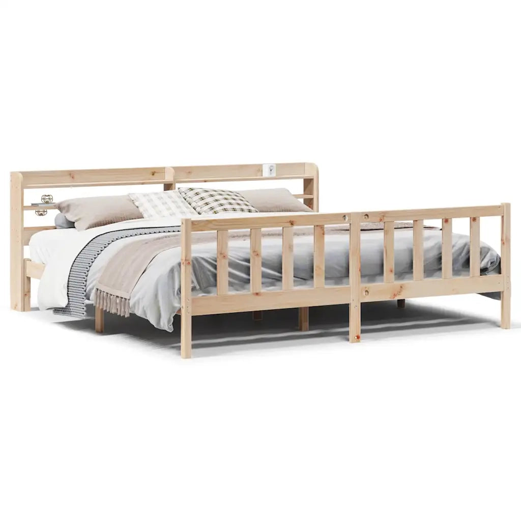 Letto matrimoniale | Letto per adulti | Letto senza Materasso 180x200 cm in Legno Massello di Pino