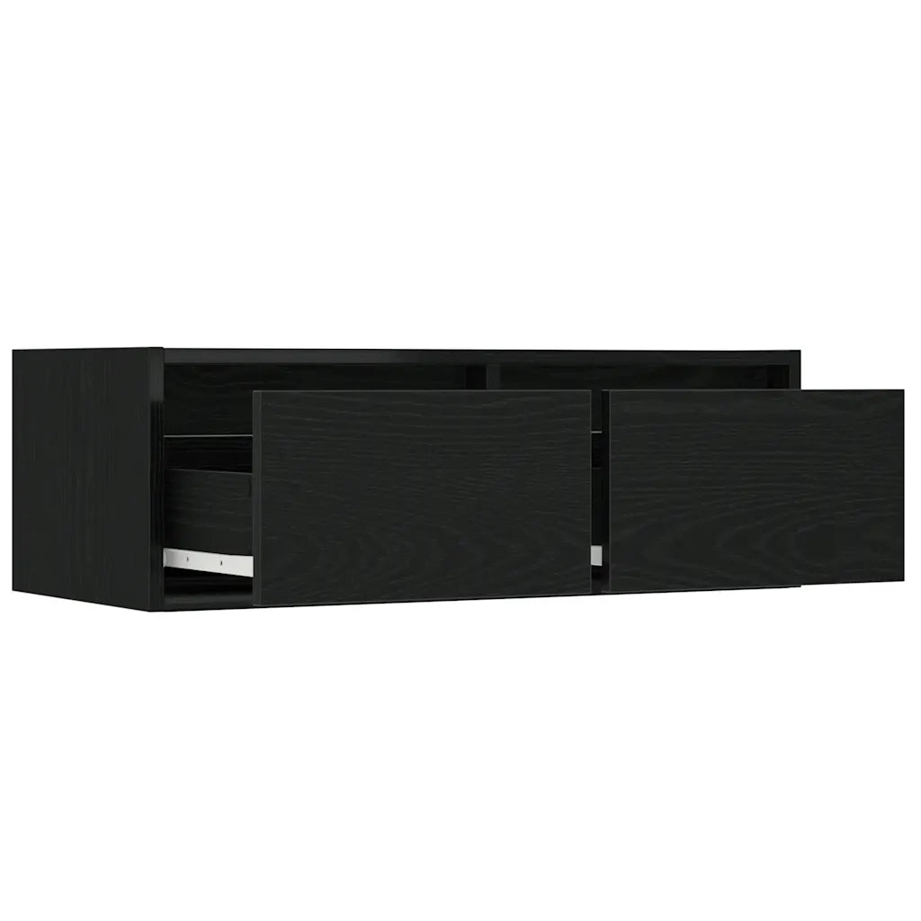 Mobile Porta TV con Luci LED Rovere Nero 75x35,5x25 cm 860230