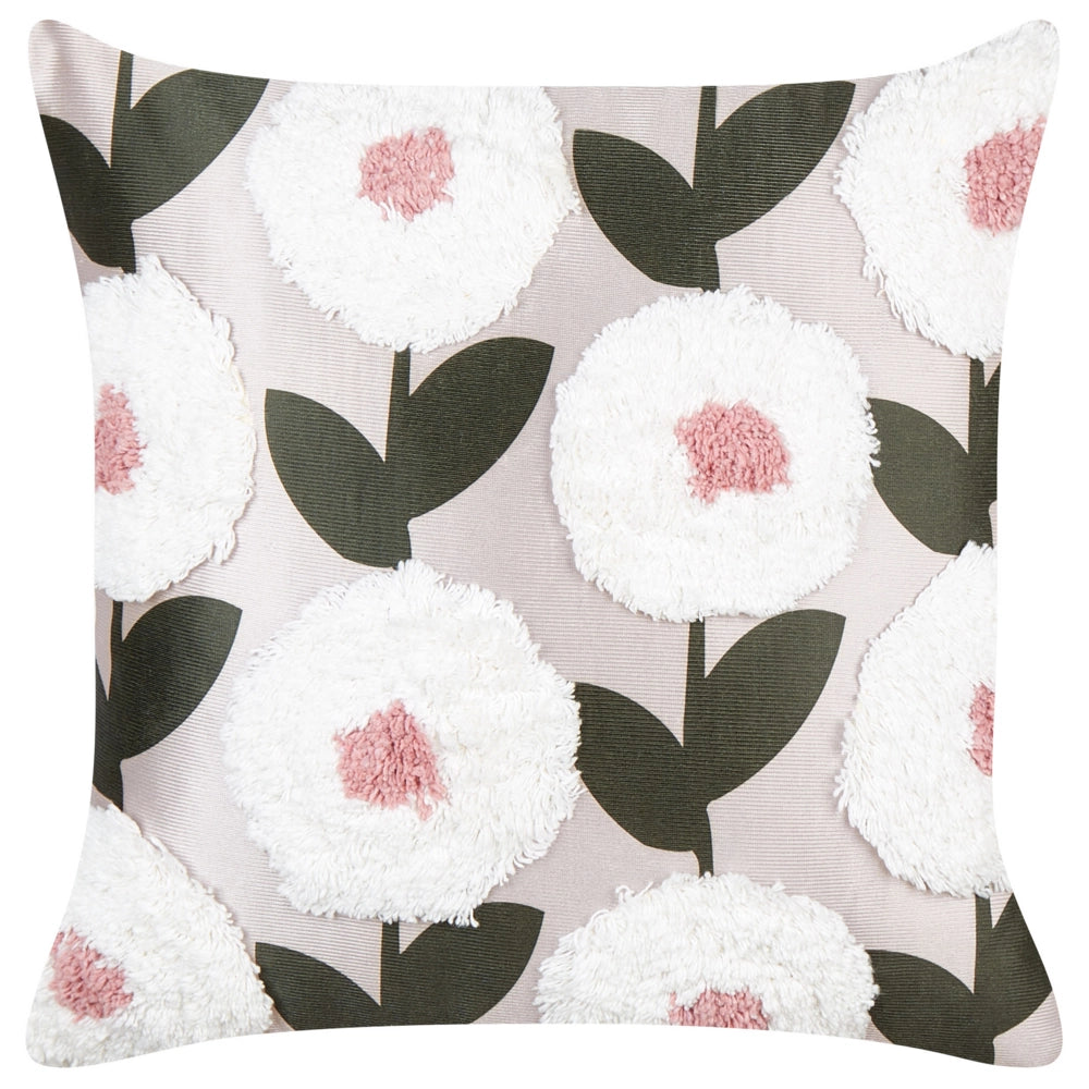 Set di 2 cuscini decorativi in cotone rosa 45 x 45 cm con motivo floreale sfoderabile Accessori moderni per la camera da letto Soggiorno