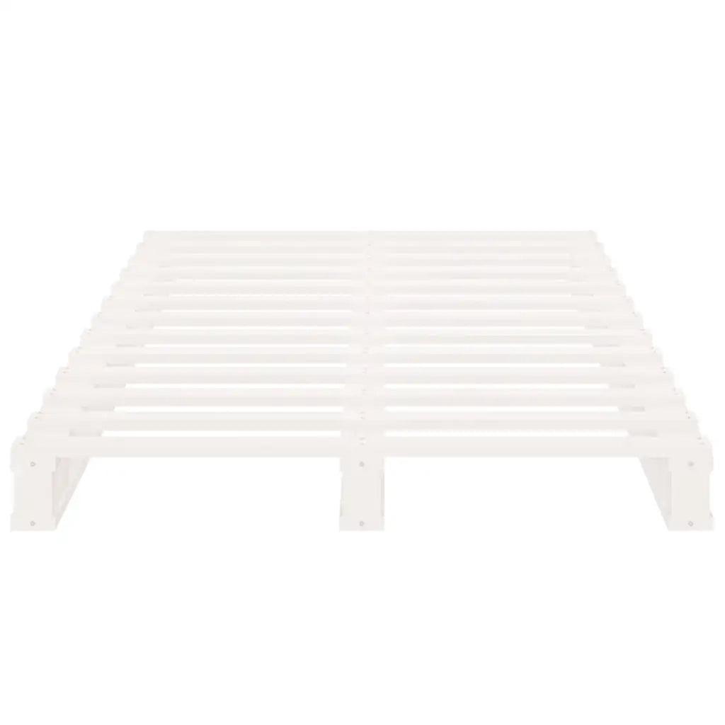 Letto a Pallet Bianco 100x200 cm in Legno Massello di Pino 821383