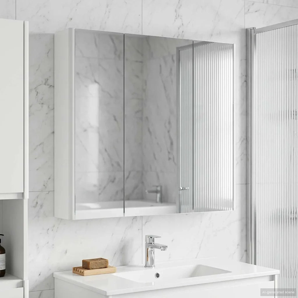 Mobiletto per specchio da bagno Bianco 73.5 x 15.5 x 70 cm 889255